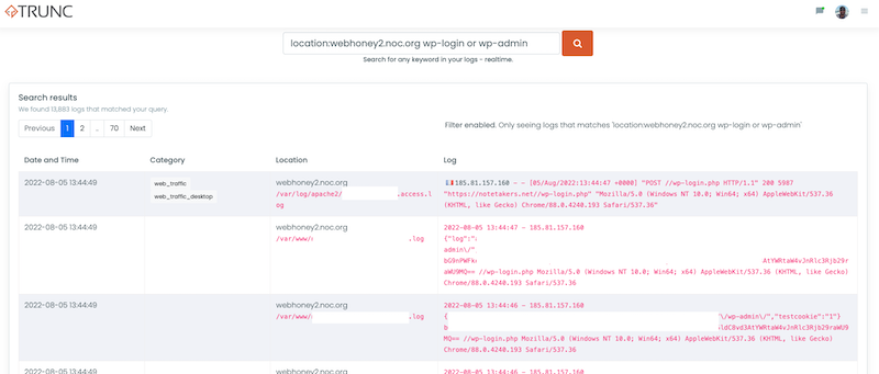 Trunc - Search Dashboard - Example 4