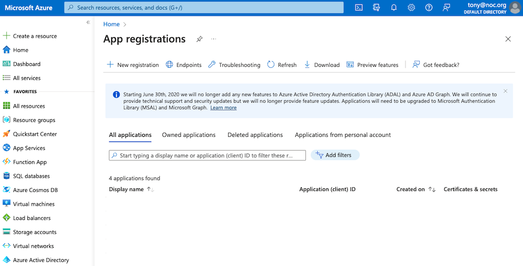 Trunc - Azure Application Registration