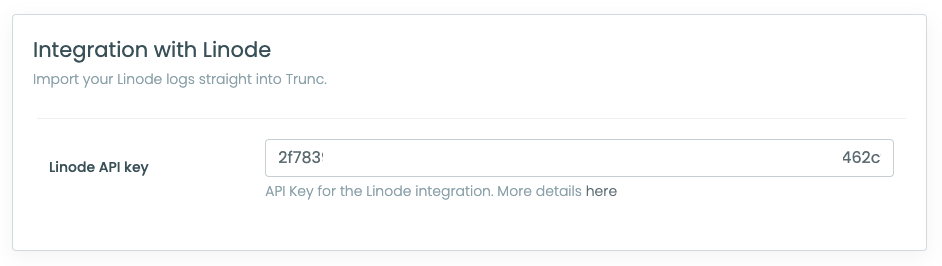 Trunc - Linode Integration Card